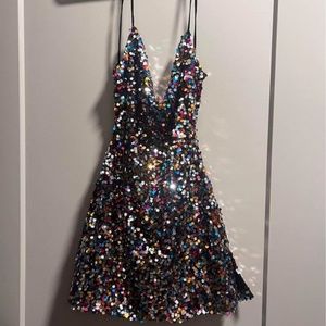 Multicolored Sequin Mini Dress